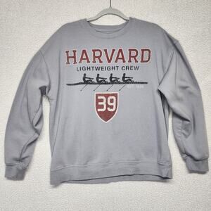 Harvard University Crew Rowing Team Champs Fleece Sweatshirt Size M Gray Casual